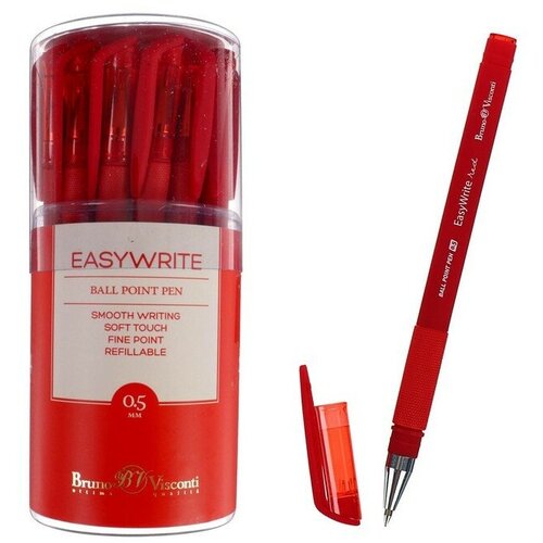 Ручка шариковая EasyWrite Red, узел 05 мм, красные чернила, матовый корпус Silk Touch