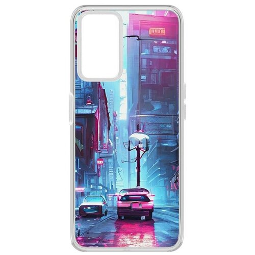 Чехол-накладка Krutoff Clear Case Киберпанк Улица для Realme 9i