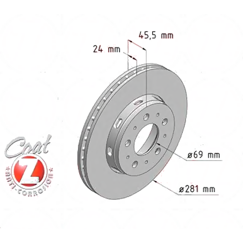 ZIMMERMANN 610.3700.20 (3081802 / 30818027 / M818027) диск тормозной (Комплект 2 штуки)