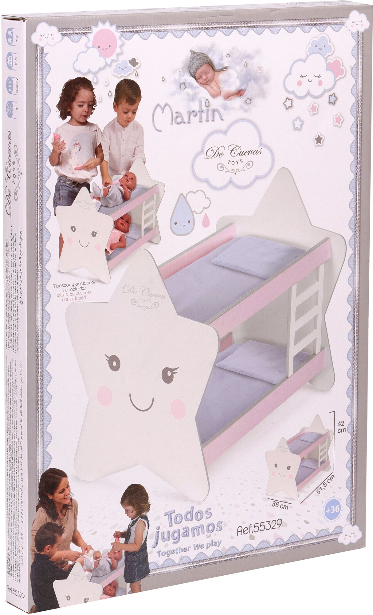 DeCuevas Toys Кроватка для куклы двухъярусная серии Мартин 51 см - фото №10