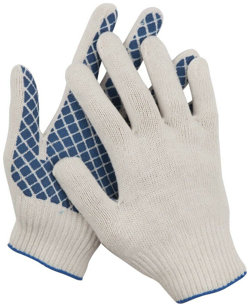 DEXX перчатки рабочие, х/б 7 класс, с обливной ладонью.
