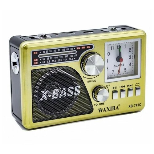 Радиоприемник Waxiba XB-741C Bluetooth USB SD часы фонарик 125000₽