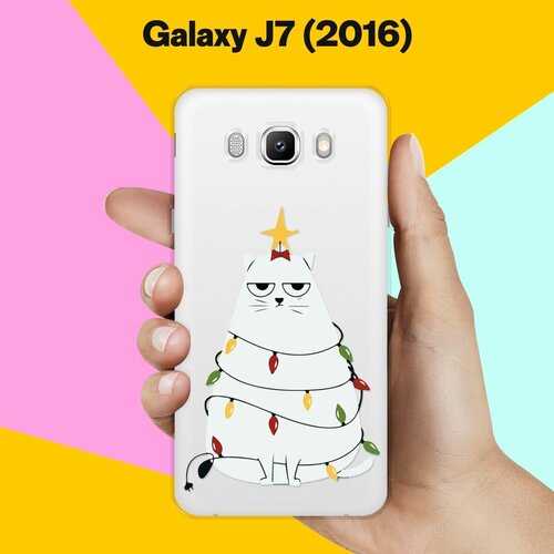 Силиконовый чехол на Samsung Galaxy J7 (2016) Грустная ёлка / для Самсунг Галакси Джей 7 (2016) матовый силиконовый чехол дед мороз в венке на samsung galaxy j7 2016 самсунг галакси джей 7 2016