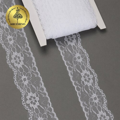 Кружево-трикотаж KRUZHEVO, арт. TBY 1664, 40мм, цвет 01 белый, уп.27,4м