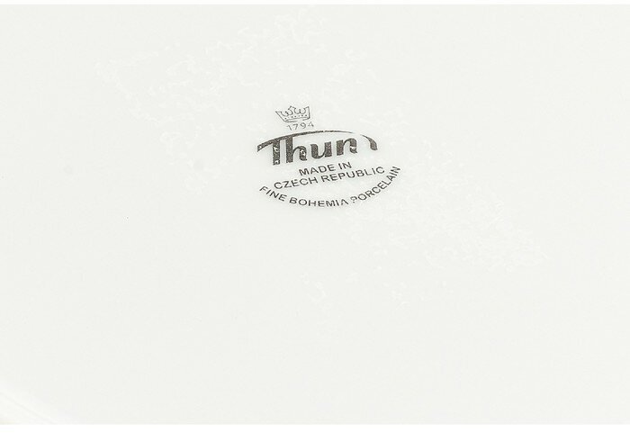 Салатник 25 см; "Constance", декор "Серый орнамент, отводка платина" Thun1794 - фото №3