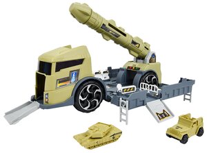 Handers Игровой набор "Трейлер-мегабаза: военная машина" (39 см, трансформер, 2 машинки)