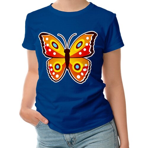 Футболка ROLY, размер S, синий женская футболка красная мультяшная бабочка s темно синий