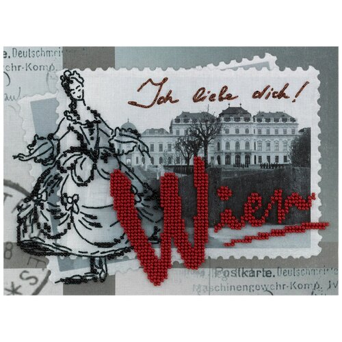 PANNA Набор для вышивания бисером Воспоминания о Вене 20 х 15 см (GM-1531), разноцветный, 20 х 15 см