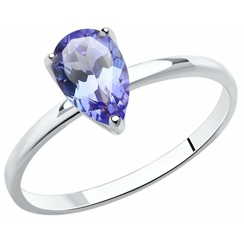 фото Sokolov кольцо из белого золота с родированием с ситаллом 716224, размер 17