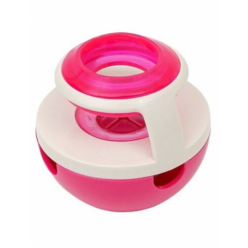 Интерактивная игрушка для собак "Неваляшка" с ёмкостью для корма, ZooOne, (розовая), T502-03