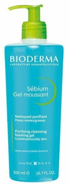 Bioderma гель-мусс Sebium для умывания жирной и проблемной кожи, 500 мл