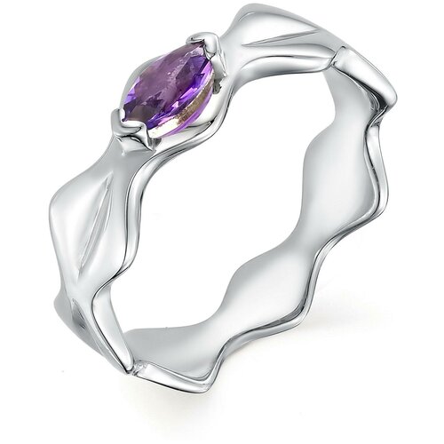 фото Алькор кольцо с 1 аметистом из серебра 01-0503-00ам-00, размер 18.5