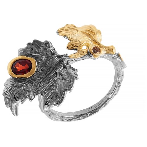 фото Element47 кольцо из серебра 925 пробы с гранатами и цитринами yr01420_ko_ct_gr_bj, размер 18