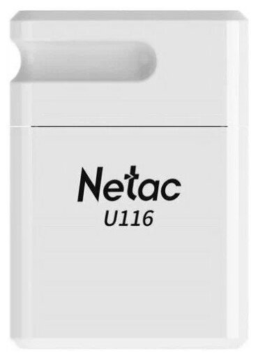 Флеш Диск Netac U116 128Gb , USB3.0, миниатюрная пластиковая белая