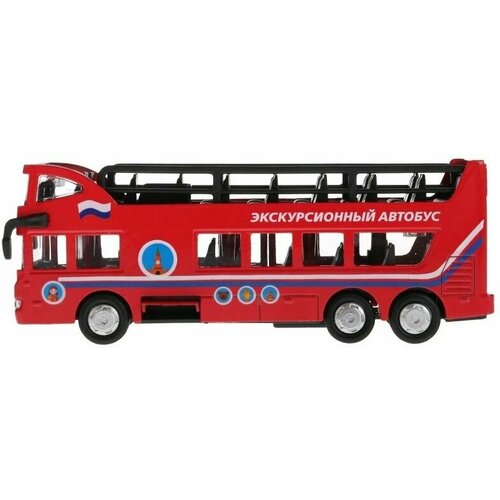 Игрушка Машина. Экскурсионный автобус/29 см, пластик, свет, звук, инерц, откр. двери WY916A-R-RED Китай