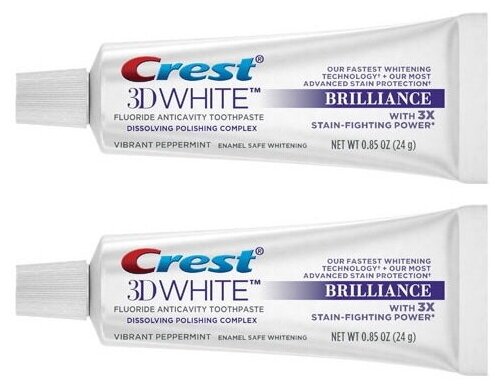 Зубная паста Crest 3D White Brilliance 24 грамма, 2шт