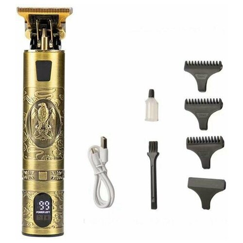 Профессиональный триммер Pro , уход за лицом, машинка для стрижки волос Pro, для оконтовки, набор, для мужчин, с led дисплеем, золотой , UP+