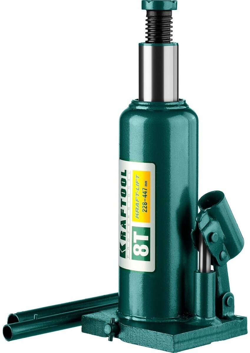 Домкрат гидравлический бутылочный Kraft-Lift, сварной, 8т, 228-447мм, KRAFTOOL 43462-8_z01