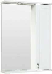 Шкаф в ванную с зеркалом Мерида 58, с подсветкой, правый, белый