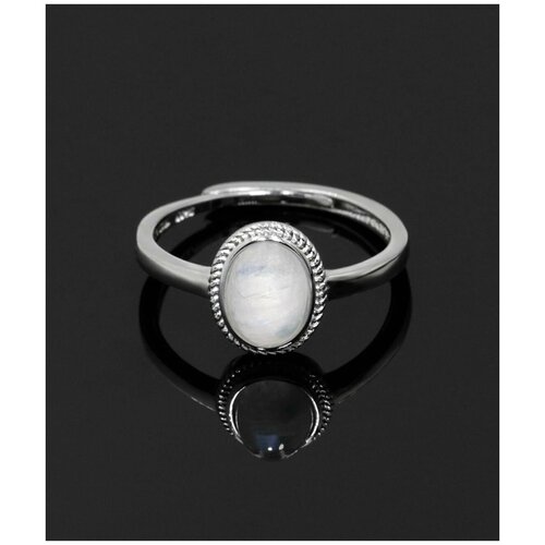 Кольцо SILVARIE, лунный камень, безразмерное, серебряный, белый браслет лунный камень адуляр биж сплав сталь хир огранка 17 см 3 см