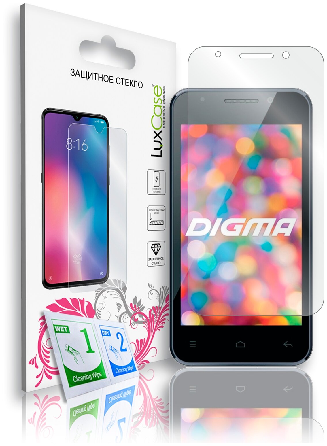 Защитное стекло LuxCase 0.33 мм для Digma Optima 4.0 для Digma Optima 4.0