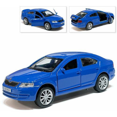 Машина Skoda Octavia, инерционная, синий, Технопарк, 12 см