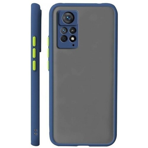 накладка силиконовая silicone cover для xiaomi redmi note 11 pro xiaomi redmi note 11 pro 5g xiaomi redmi note 12 pro 4g зелёная Накладка пластиковая матовая для Xiaomi Redmi Note 11 Pro / Xiaomi Redmi Note 11 Pro 5G / Xiaomi Redmi Note 12 Pro 4G с силиконовой окантовкой синяя