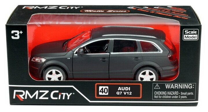 Машинка металлическая Uni-Fortune RMZ City серия 1:32 Audi Q7 V12 , инерционная, графит матовый цвет, двери открываются 554016M