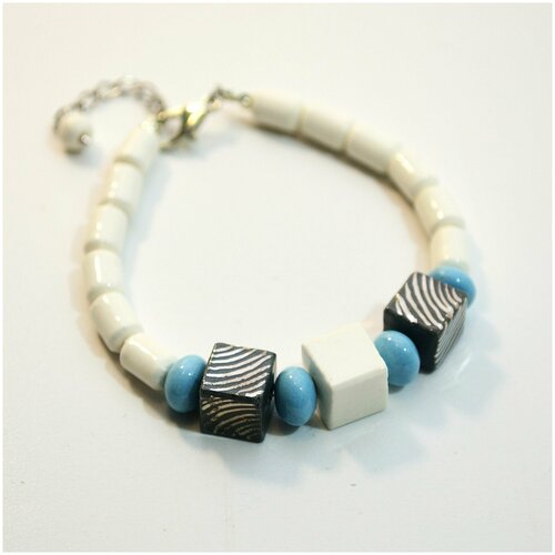 Браслет Tularmodel, размер 20 см., размер L, белый, серый