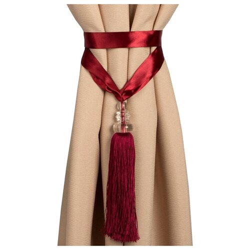 фото Арт узор кисть для штор камила, бордовый