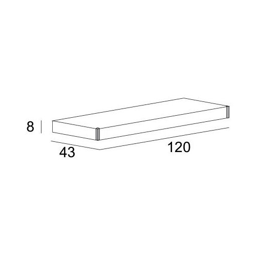 Консоль подвесная 120x43x8 CEZARES TAVOLONE 41583 Rovere tabacco