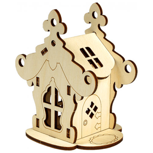 часы конструктор деревянные ослик раскраска Woody Сказочные домики. Светлица