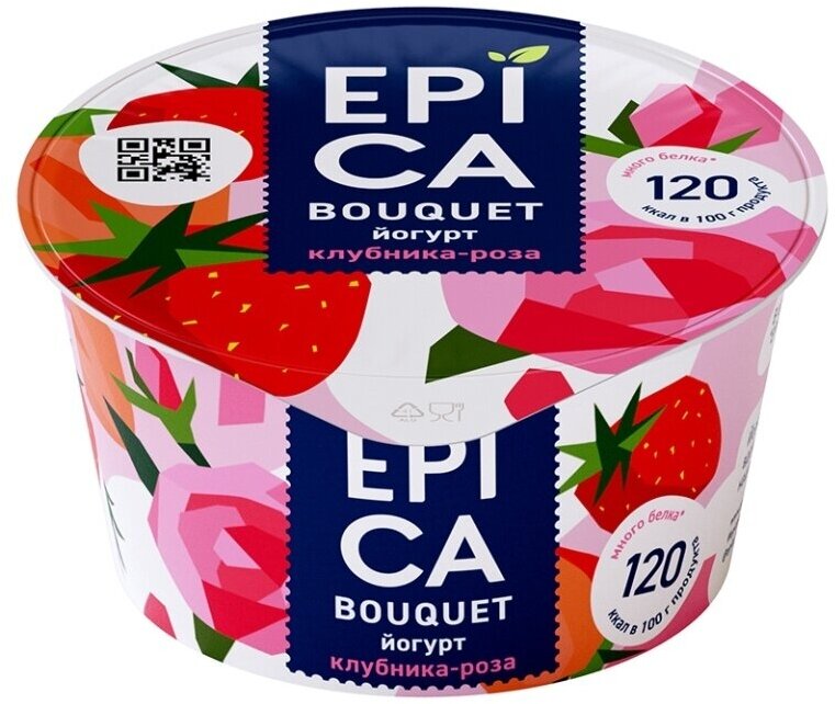 Йогурт Epica Bouquet Клубника-роза 4,8%