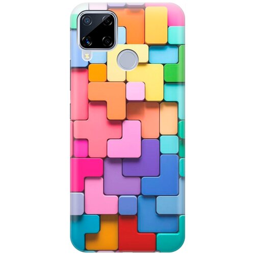 фото Силиконовый чехол на realme c15 / рилми с15 с принтом "паттерн из блоков" gosso
