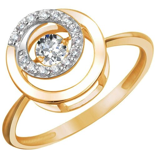 фото Эстет кольцо с 15 фианитами из красного золота 01к1111852р, размер 17