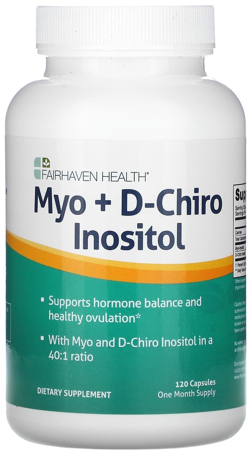 Капсулы Fairhaven health Myo & D-Chiro Inositol, 138 г, 120 шт.