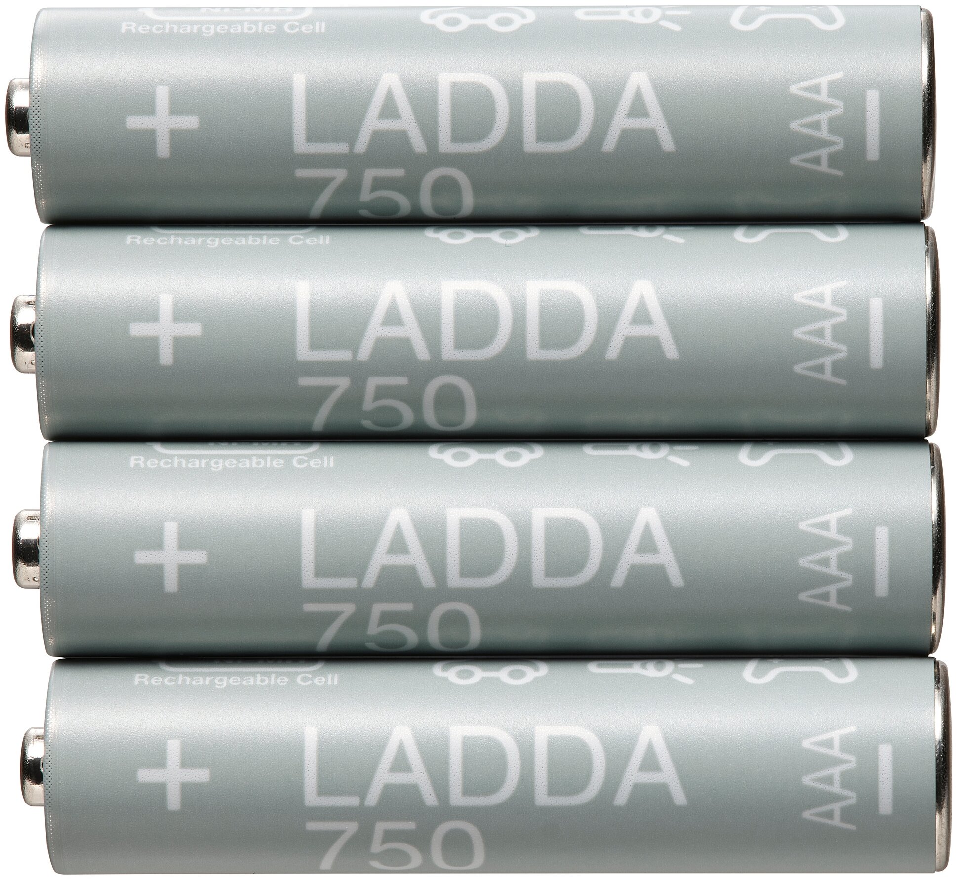 LADDA ладда аккумуляторная батарейка 750 мА•ч HR03 AAA 1,2 В 4шт