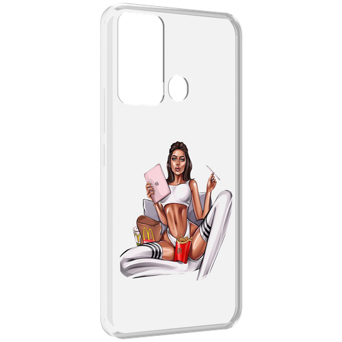Чехол MyPads Модная-иллюстрация-девушки женский для Infinix Hot 12i задняя-панель-накладка-бампер