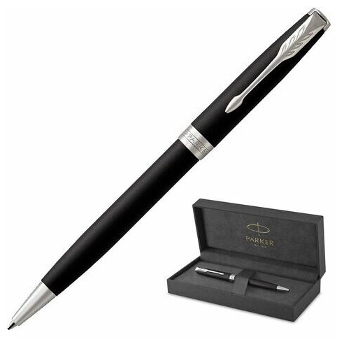 Ручка шариковая PARKER "Sonnet Core Matt Black CT", черный матовый лак, палладий, черная, 1931524