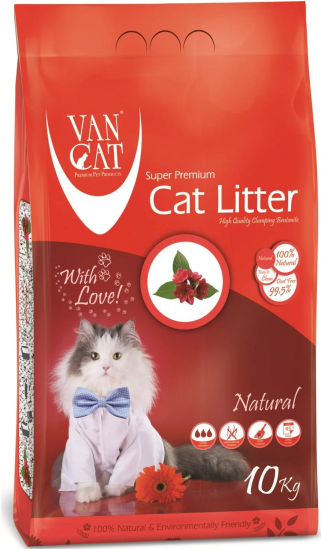 Комкующийся наполнитель Vancat VAN CAT Natural для кошачьих туалетов 100 % натуральный, без пыли 10 кг