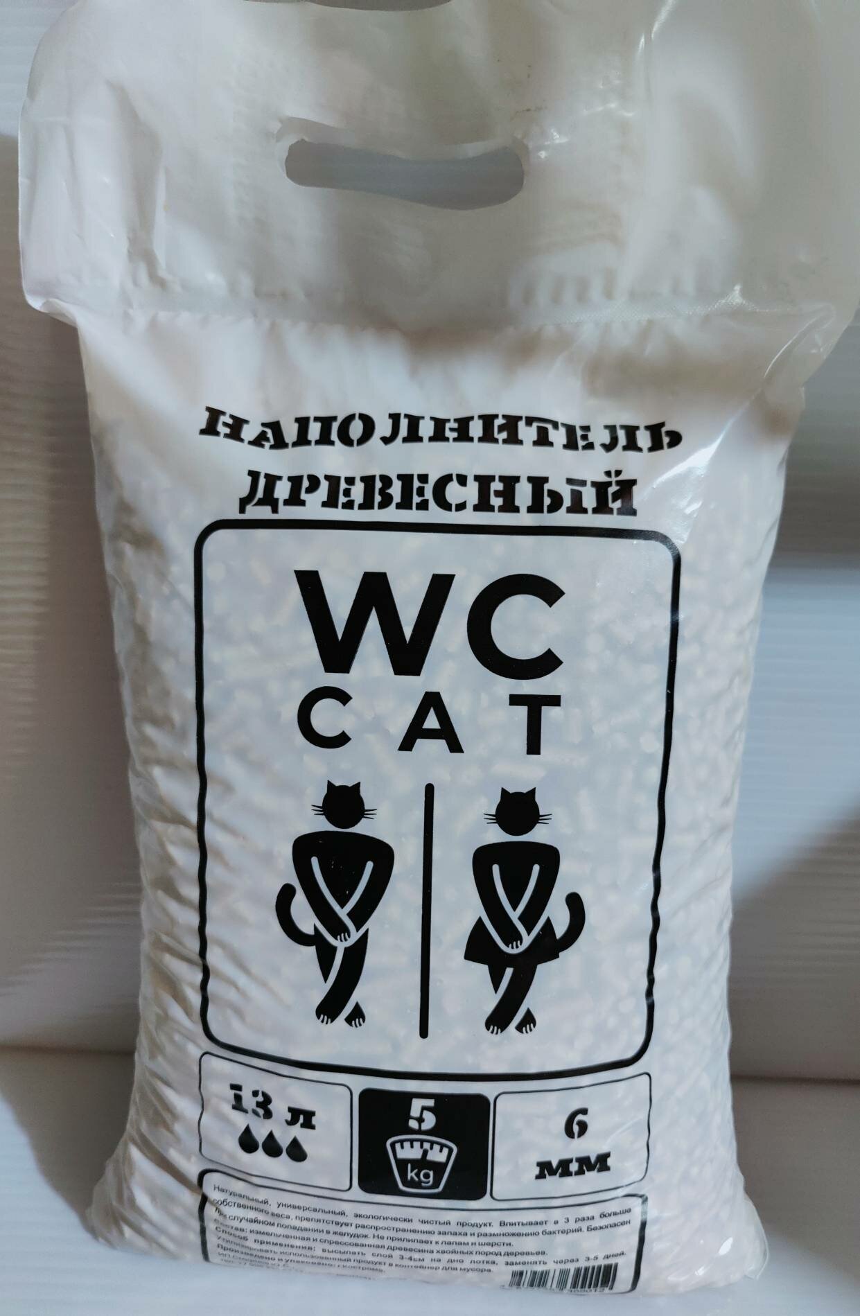 Древесный наполнитель WC CAT 5 кг - фотография № 1