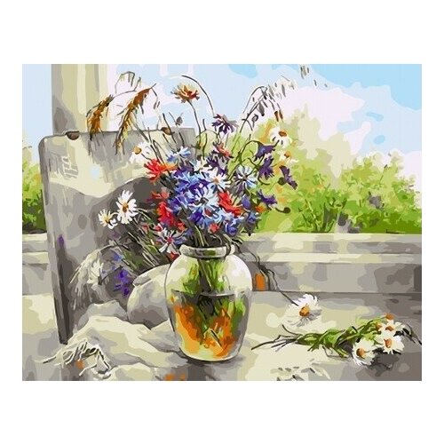 фото Картина по номерам цветы и зеркало, 40x50 см. paintboy