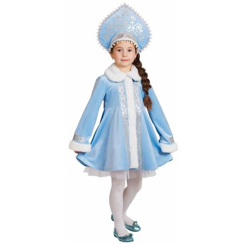 детский костюм снегурочка гжель 7222 116 см Костюм для девочки Снегурочка Вьюжная (15559) 122 см
