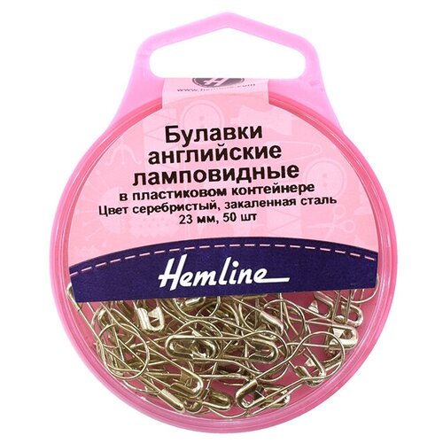 зубочистки в индивидуальном контейнере органайзере Набор булавок Hemline 416.00.NK, серебристый, 50 шт., 18 г