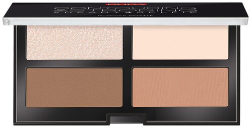 Pupa Набор для скульптурирования лица Contouring & Strobing Palette, 001, light skin