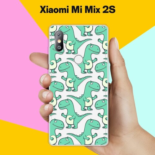 Силиконовый чехол на Xiaomi Mi Mix 2S Динозавры / для Сяоми Ми Микс 2С силиконовый чехол на xiaomi mi mix 2s горы для сяоми ми микс 2с