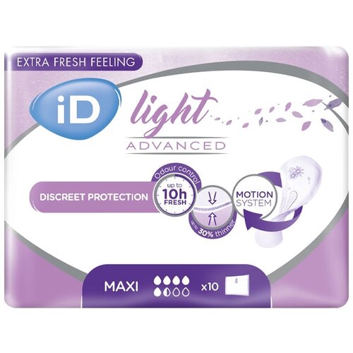 Урологические прокладки iD Light Advanced Maxi, 5.5 капель, 1 уп. по 10 шт.