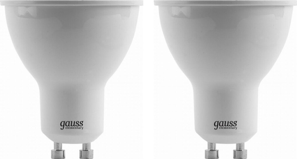 Светодиодная лампа Gauss LD13626 5.5W эквивалент 50W 4100K 450Лм GU10 для спотов MR16 (комплект из 2 шт.)