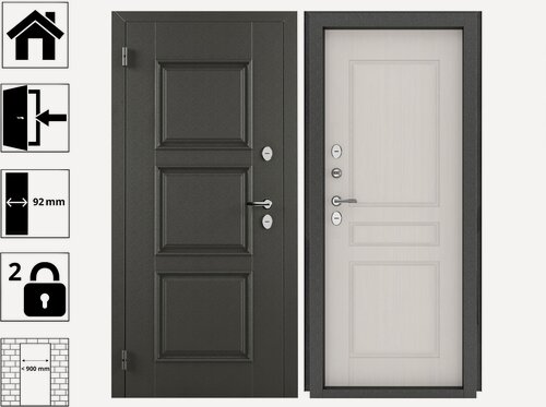 Изображение товара Дверь Промет норд 880L 439 Рационалист (термо), 880x2050 мм, черная