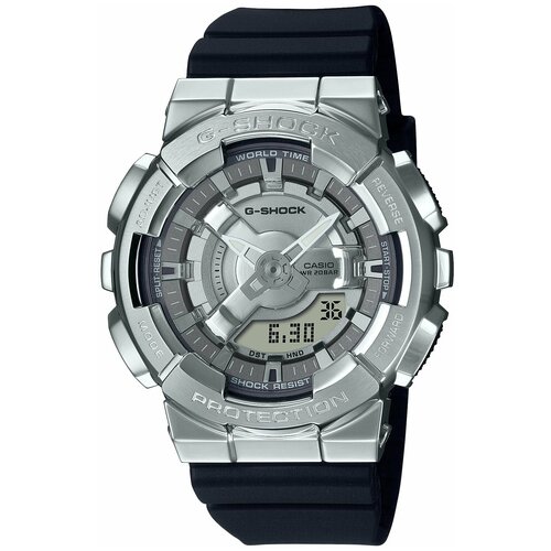 Наручные часы CASIO G-Shock GM-110-1A, серебряный, черный casio g shock gma s2100sk 1a metallic skeleton